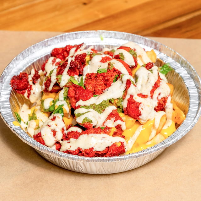 Loaded Fries with Chicken 65.